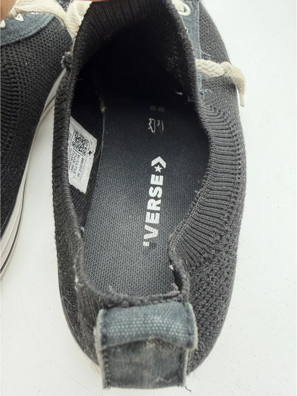 Converse All Star Youth Black Knit Low Top Sneakers Size 3